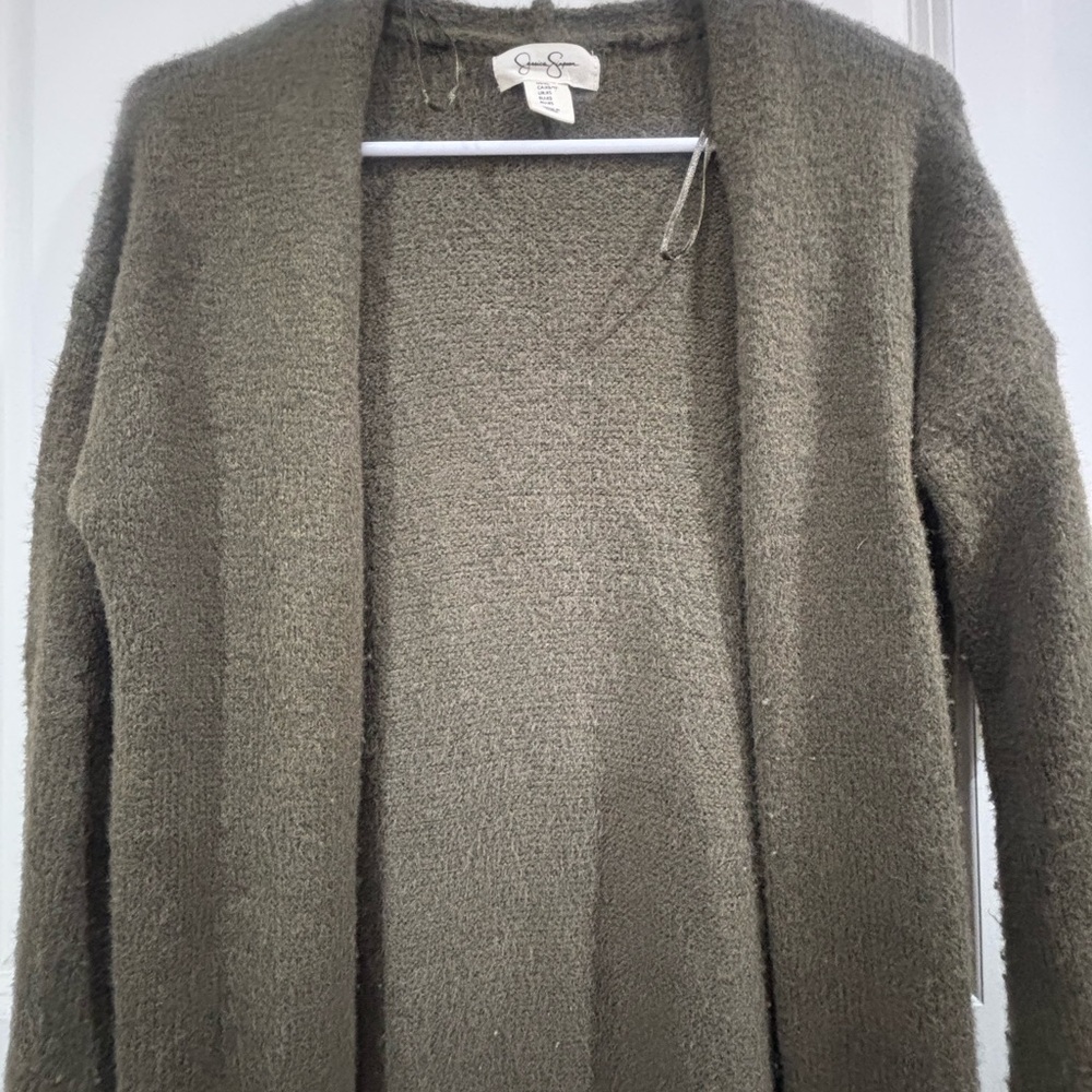 Cozy Long Olive Green Women’s Cardigan